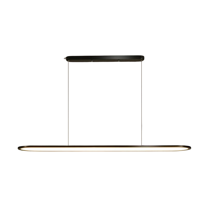 Modern Metal Pendant Light LED Hanging Light with Acrylic Shade in Black for Living Room