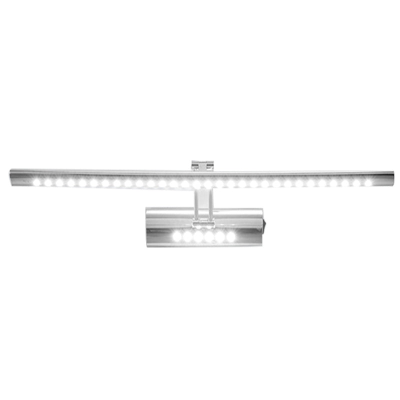 Metal Linear Shape Mirror Wall Light Modern 1 Light Mirror Wall Light Sconce in Silver