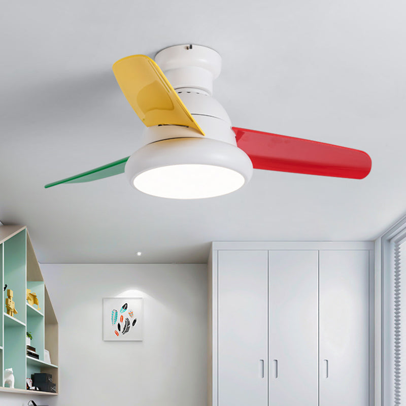 Metal Ceiling Fan Light Modern Style 1 Light Ceiling Fan Light for Bedroom