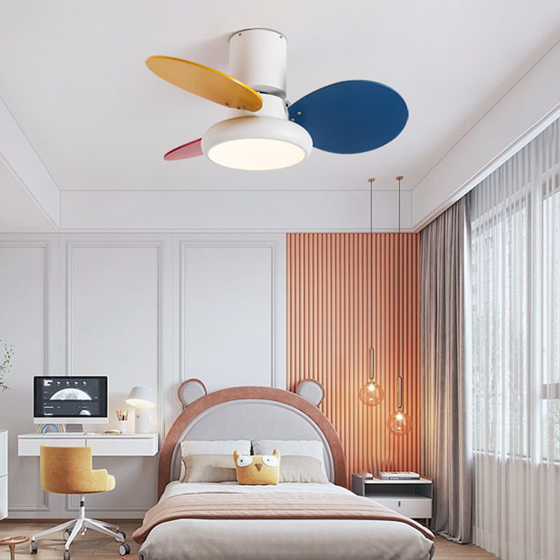 Metal Ceiling Fan Light Modern Style 1 Light Ceiling Fan Light for Bedroom