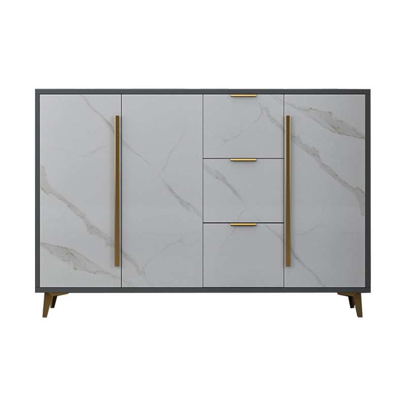 Glam Sideboard Gray Engineer Wood Sideboard with Door for Living Room