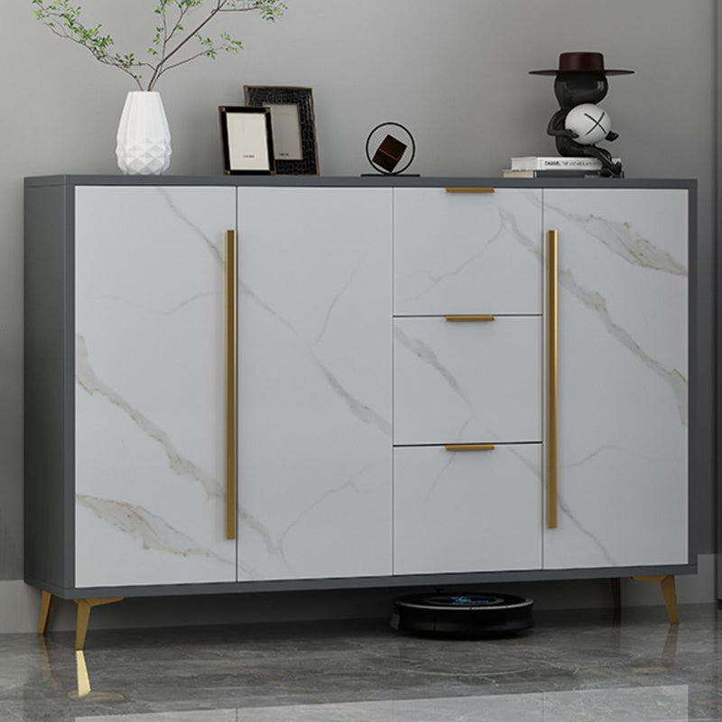 Glam Sideboard Gray Engineer Wood Sideboard with Door for Living Room