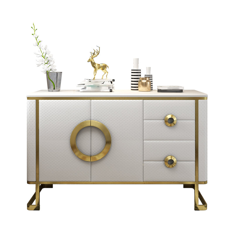 Stone Top Sideboard Glam Style Sideboard with Door for Kitchen