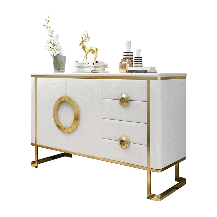 Stone Top Sideboard Glam Style Sideboard with Door for Kitchen