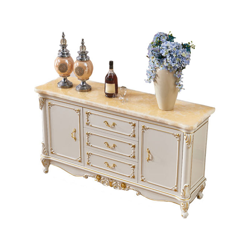 Glam Style 2-door Sideboard Stone Top Sideboard for Living Room