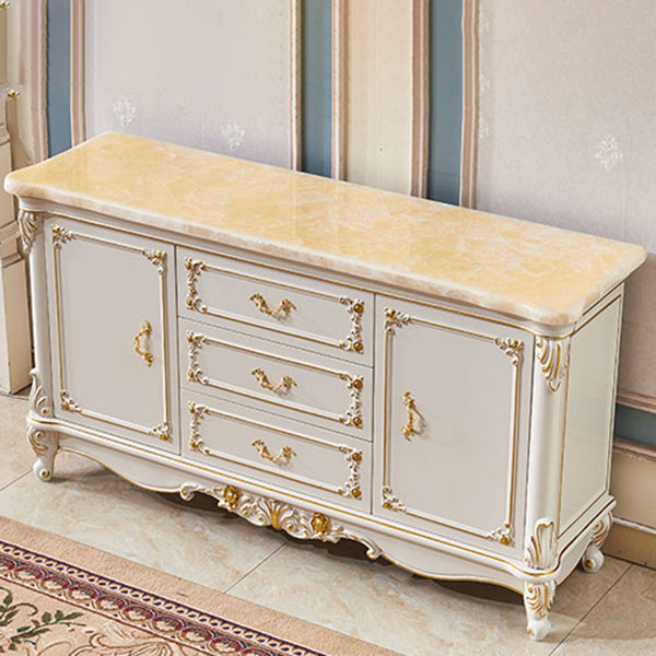 Glam Style 2-door Sideboard Stone Top Sideboard for Living Room