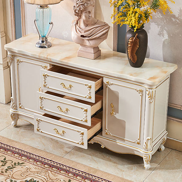 Glam Style 2-door Sideboard Stone Top Sideboard for Living Room