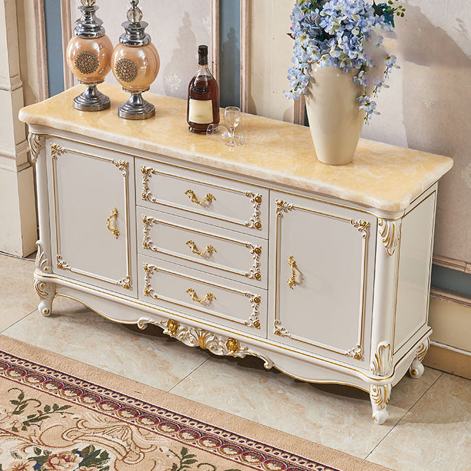 Glam Style 2-door Sideboard Stone Top Sideboard for Living Room