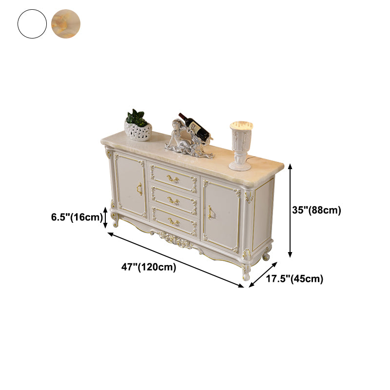 Glam Style 2-door Sideboard Stone Top Sideboard for Living Room