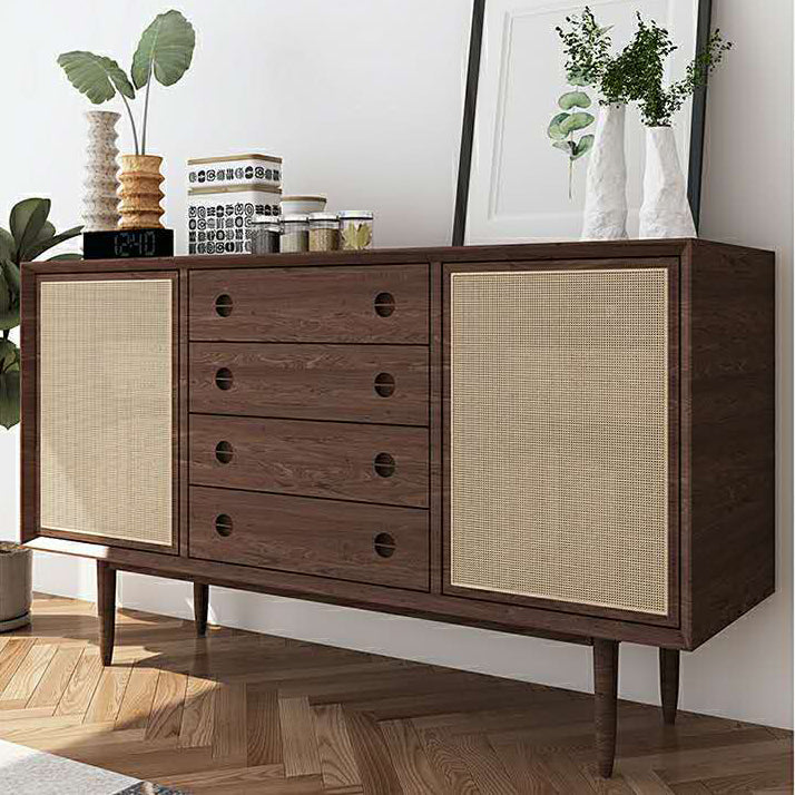 Dinning Room Modern Style Cupboard 4 Drawer 2 Doors Pine Top Sideboard