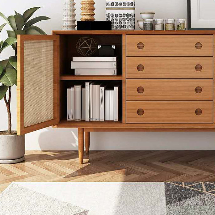 Dinning Room Modern Style Cupboard 4 Drawer 2 Doors Pine Top Sideboard