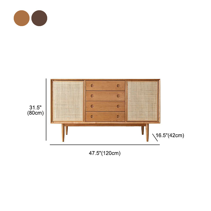 Dinning Room Modern Style Cupboard 4 Drawer 2 Doors Pine Top Sideboard