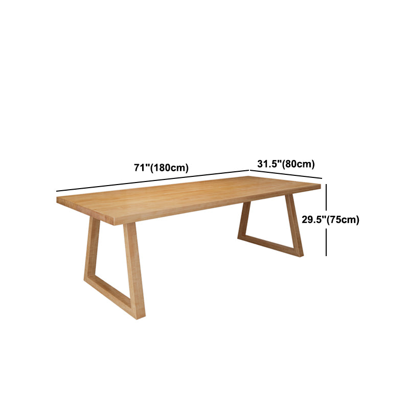 Contemporary Pine Wood Office Desk Rectangular Desk with Sled Base