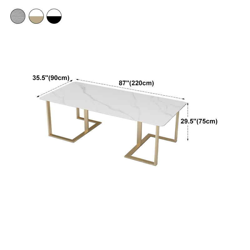 Home Office Rectangular Meeting Table Luxury Fixed Writing Desk