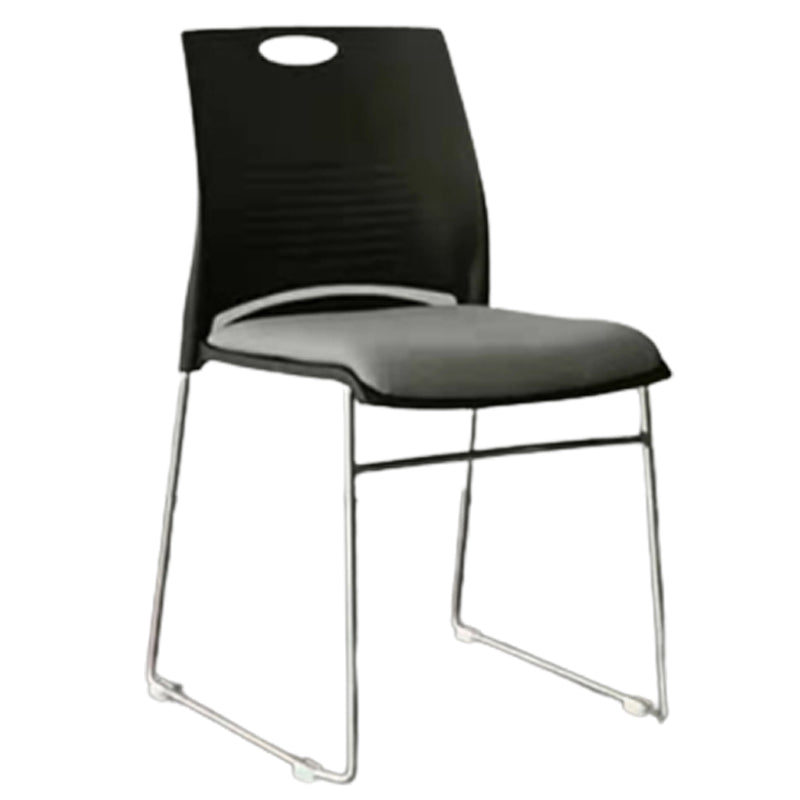 Contemporary Mid Back Office Chair Silver Steel Frame Armless Task Chair