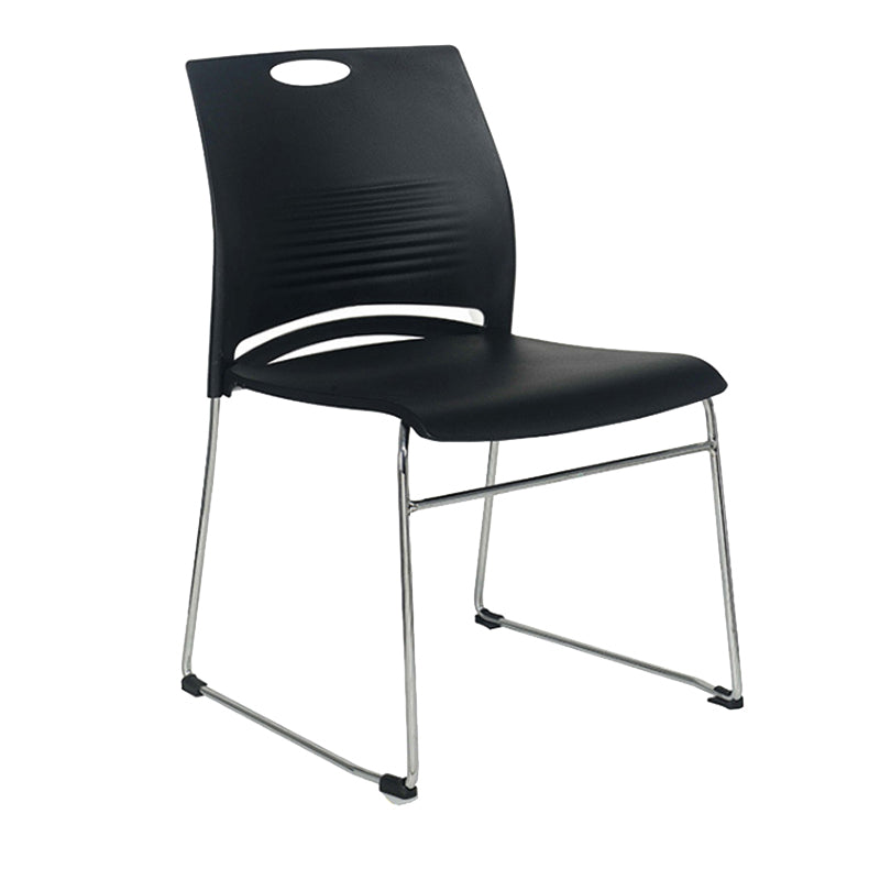 Low Back Armless Conference Chair Ergonomic Silver Steel Frame Chair