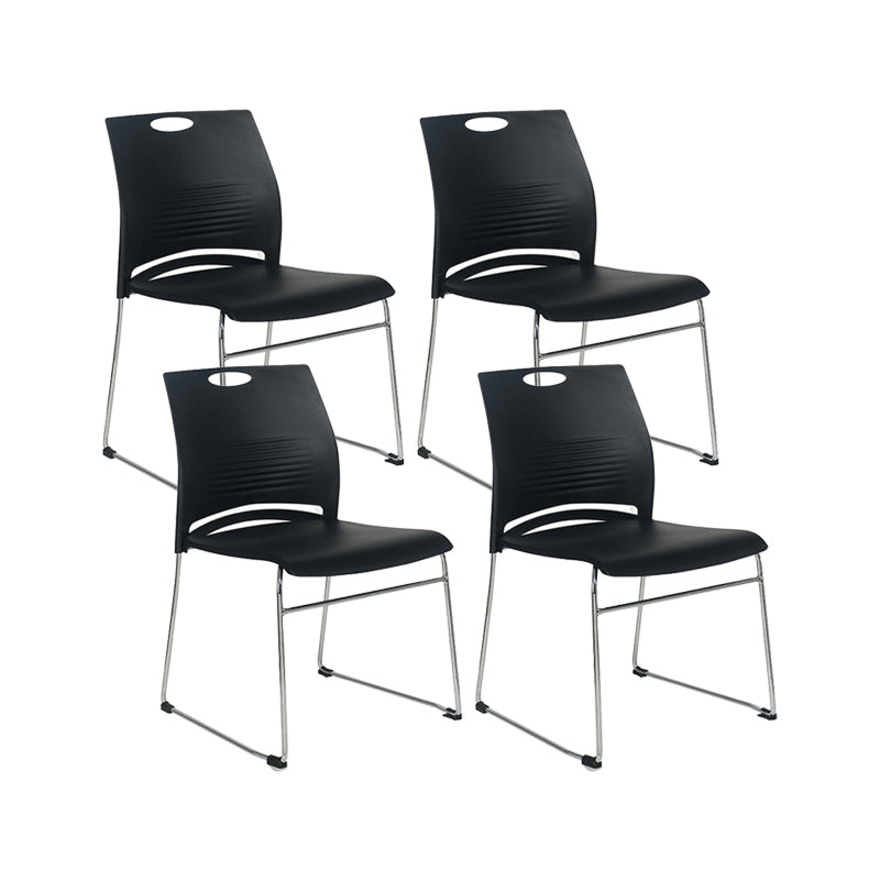 Low Back Armless Conference Chair Ergonomic Silver Steel Frame Chair