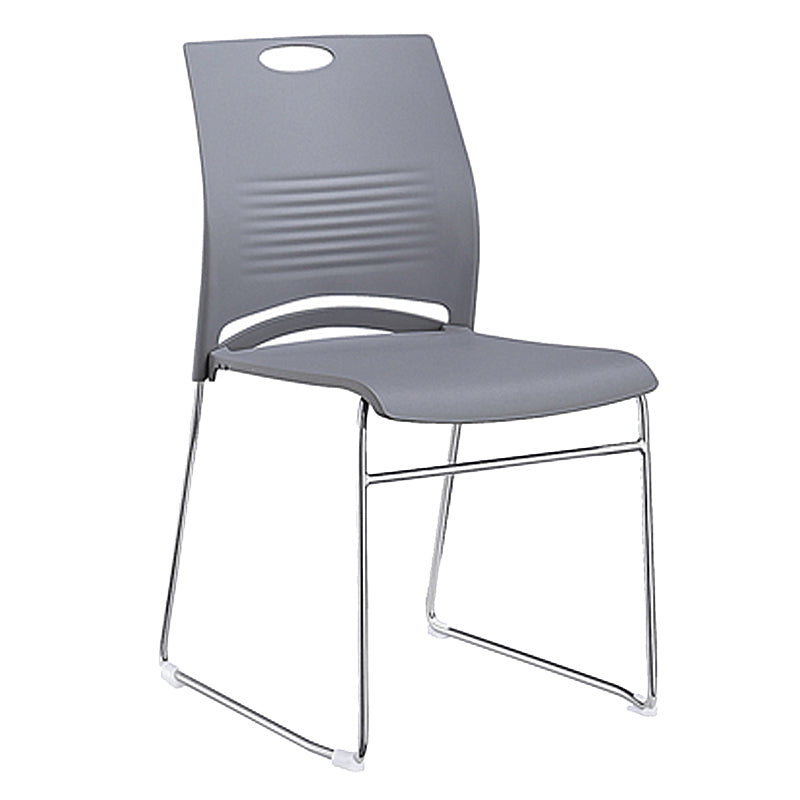 Low Back Armless Conference Chair Ergonomic Silver Steel Frame Chair