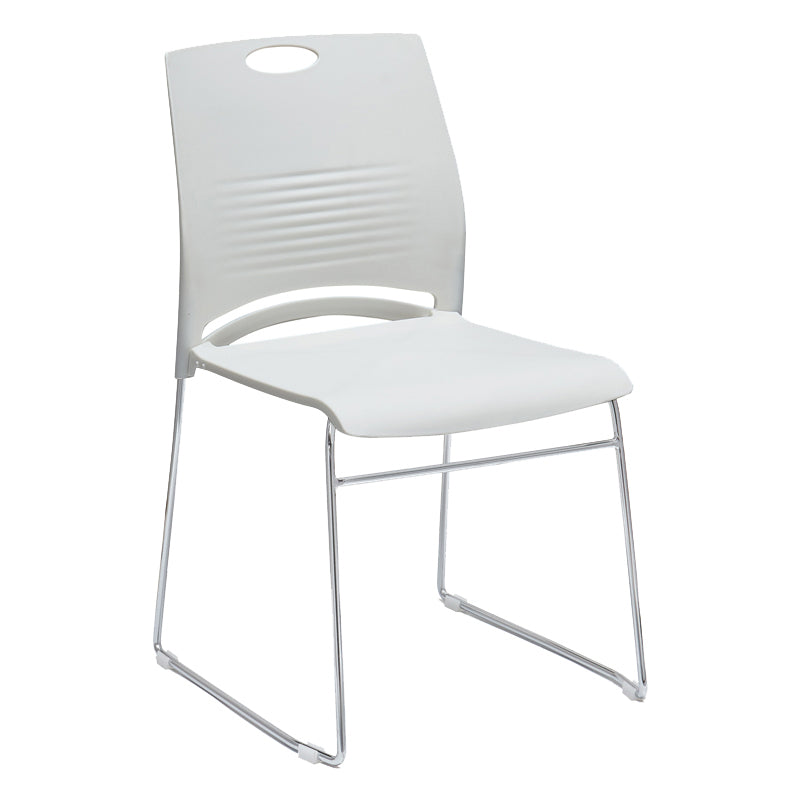 Low Back Armless Conference Chair Ergonomic Silver Steel Frame Chair