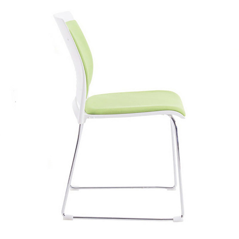 Low Back Armless Conference Chair Ergonomic Silver Steel Frame Chair