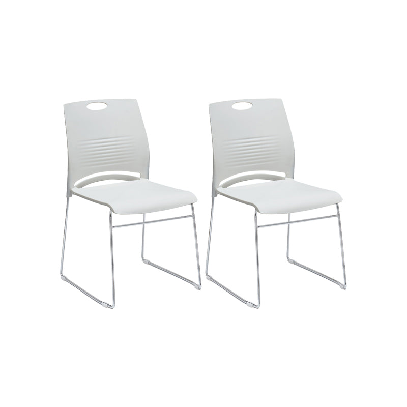 Low Back Armless Conference Chair Ergonomic Silver Steel Frame Chair