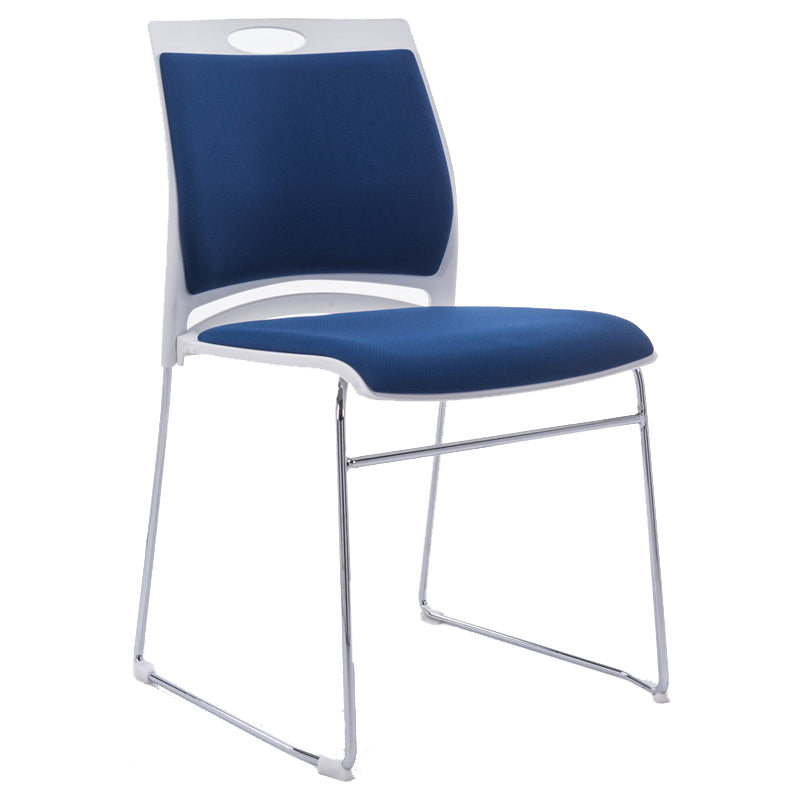 Low Back Armless Conference Chair Ergonomic Silver Steel Frame Chair