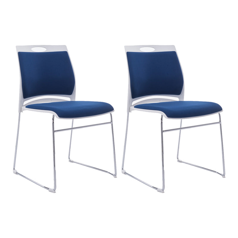 Low Back Armless Conference Chair Ergonomic Silver Steel Frame Chair