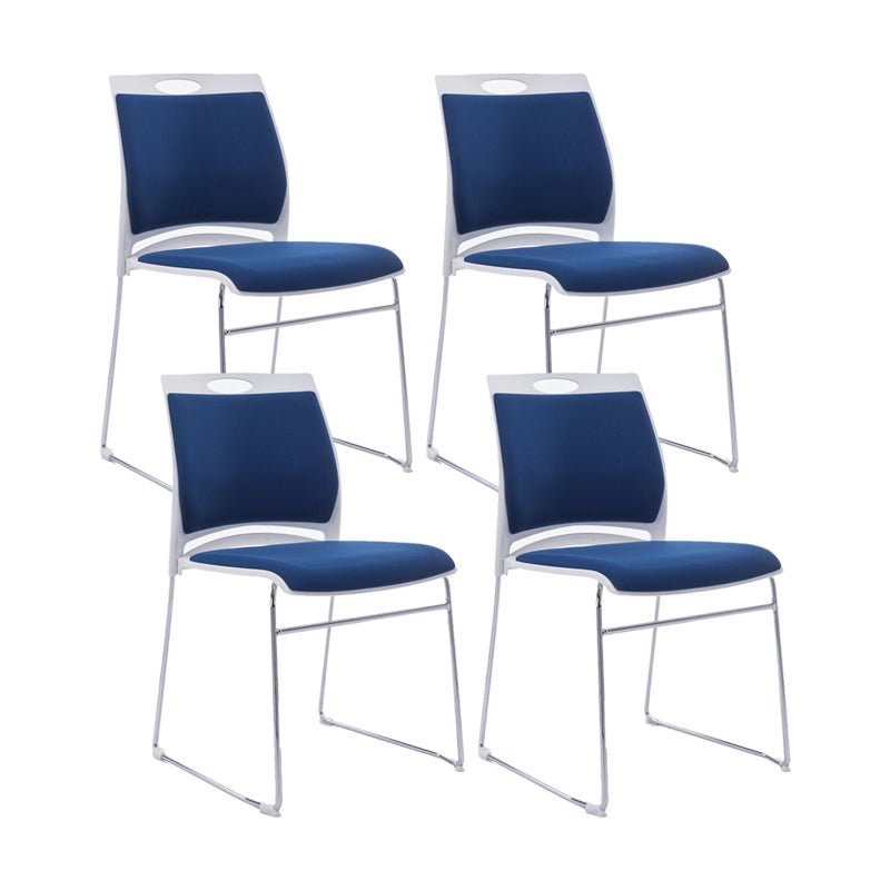 Low Back Armless Conference Chair Ergonomic Silver Steel Frame Chair