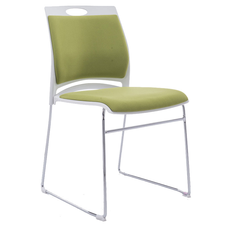 Low Back Armless Conference Chair Ergonomic Silver Steel Frame Chair