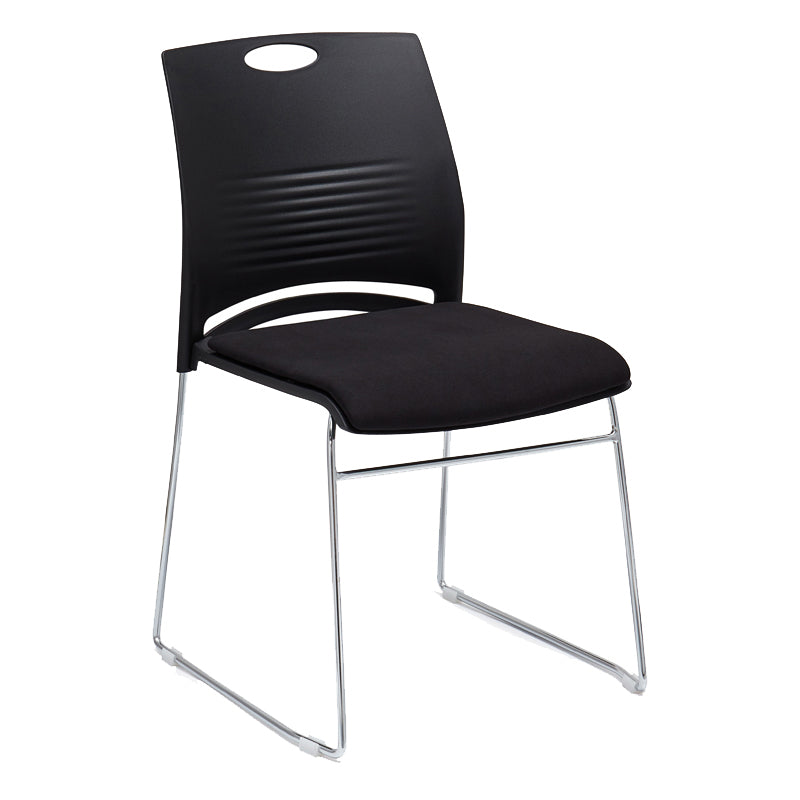 Low Back Armless Conference Chair Ergonomic Silver Steel Frame Chair