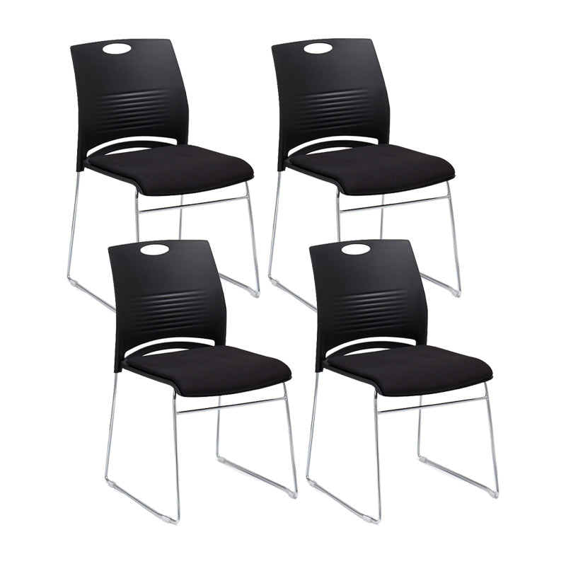 Low Back Armless Conference Chair Ergonomic Silver Steel Frame Chair