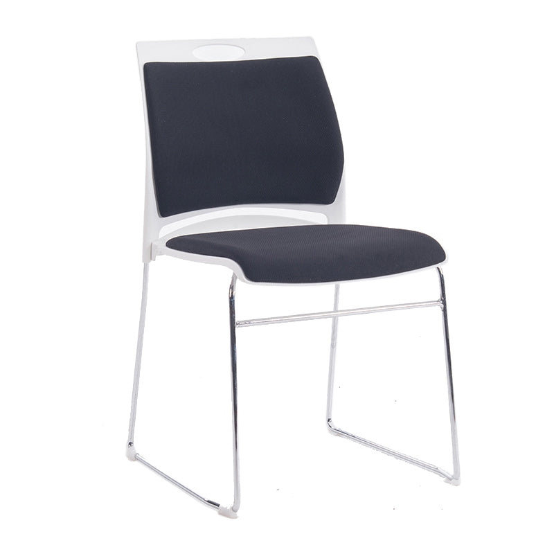 Low Back Armless Conference Chair Ergonomic Silver Steel Frame Chair