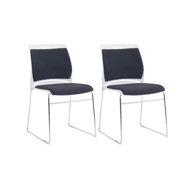 Low Back Armless Conference Chair Ergonomic Silver Steel Frame Chair