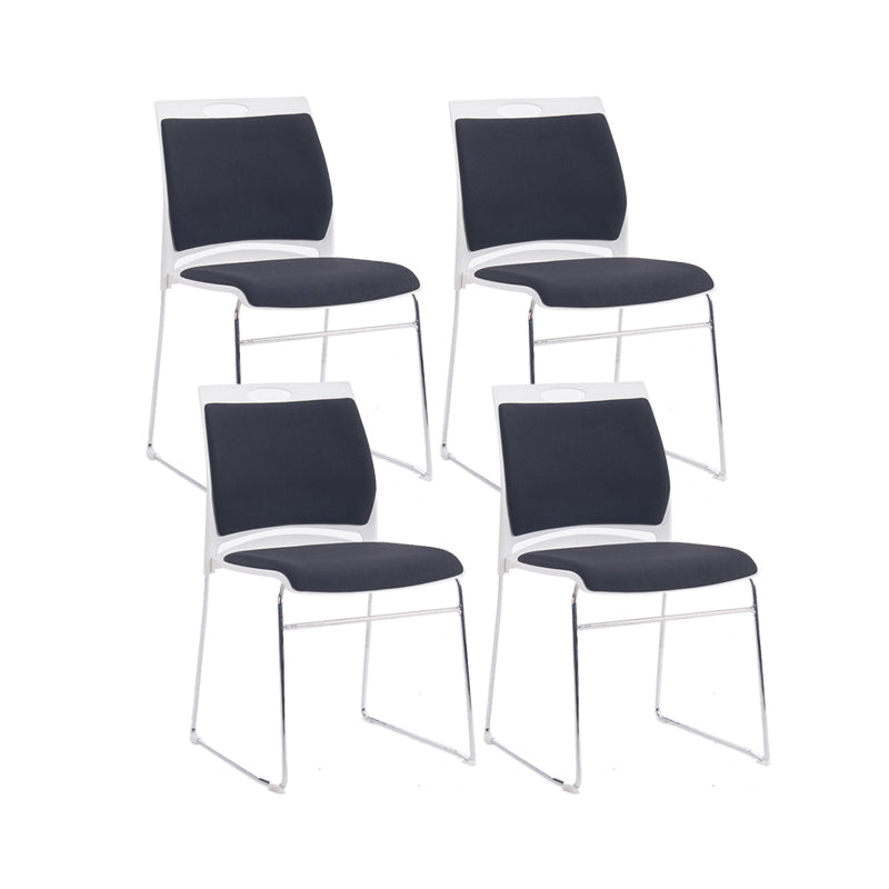 Low Back Armless Conference Chair Ergonomic Silver Steel Frame Chair