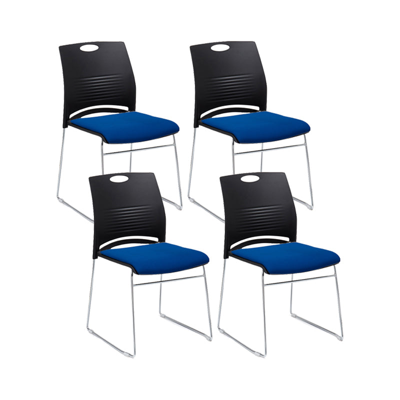 Low Back Armless Conference Chair Ergonomic Silver Steel Frame Chair