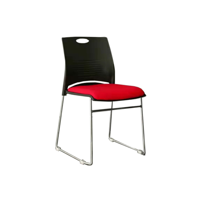 Low Back Armless Conference Chair Ergonomic Silver Steel Frame Chair