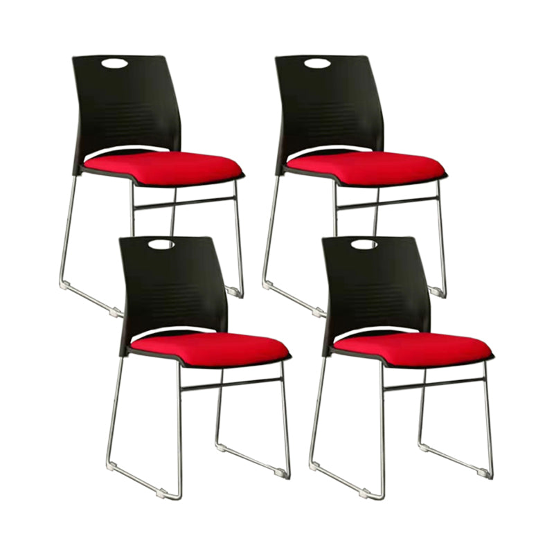 Low Back Armless Conference Chair Ergonomic Silver Steel Frame Chair