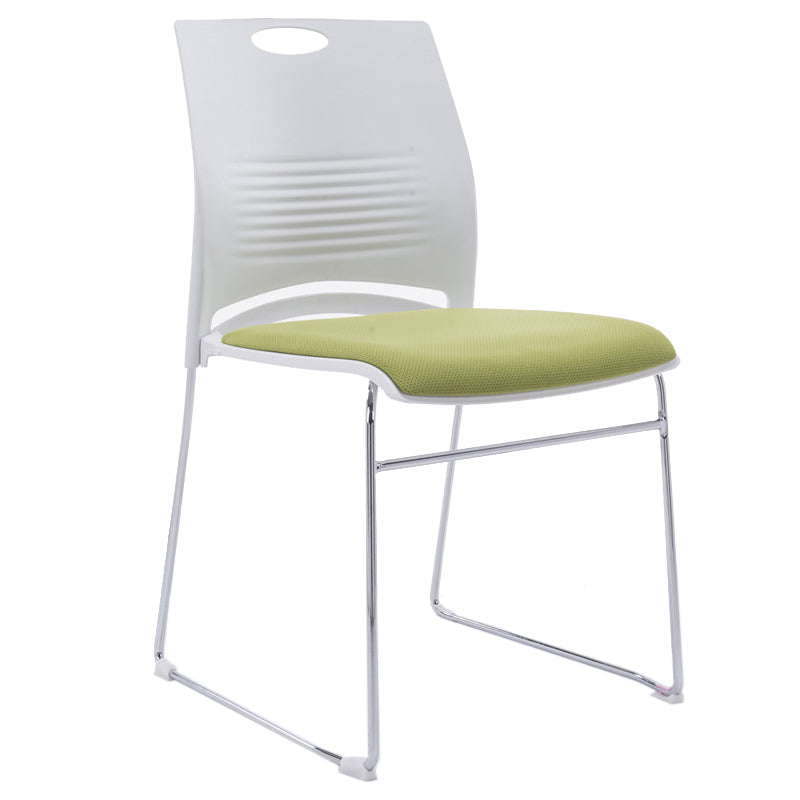 Low Back Armless Conference Chair Ergonomic Silver Steel Frame Chair