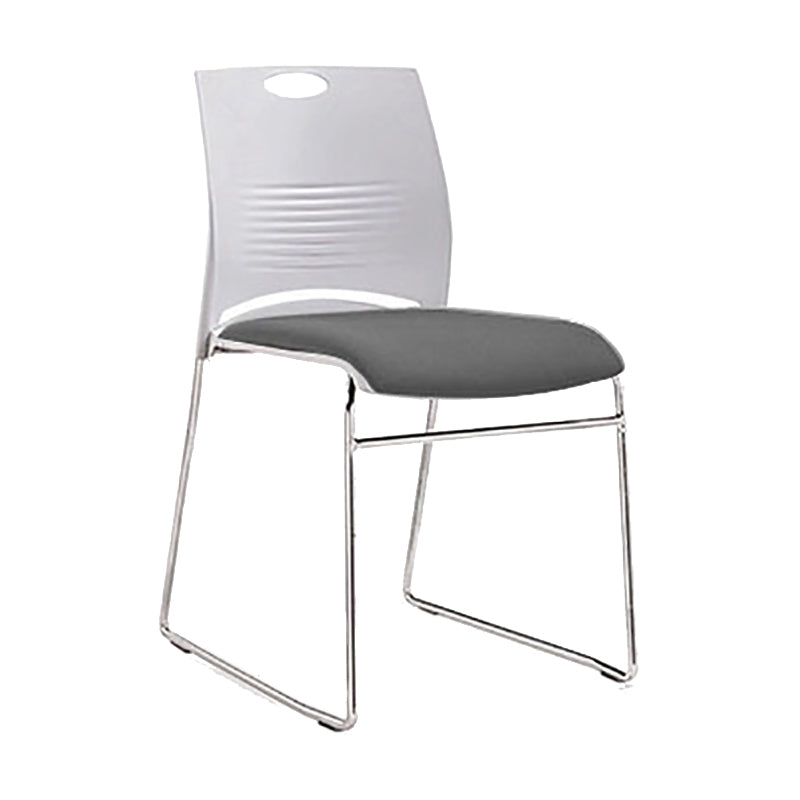 Low Back Armless Conference Chair Ergonomic Silver Steel Frame Chair