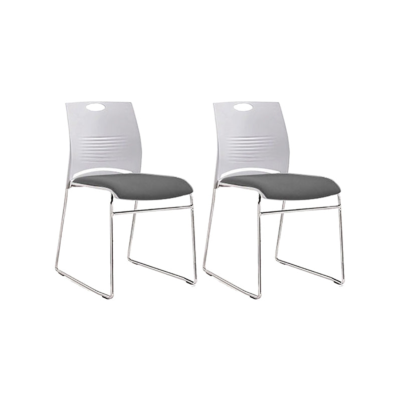 Low Back Armless Conference Chair Ergonomic Silver Steel Frame Chair