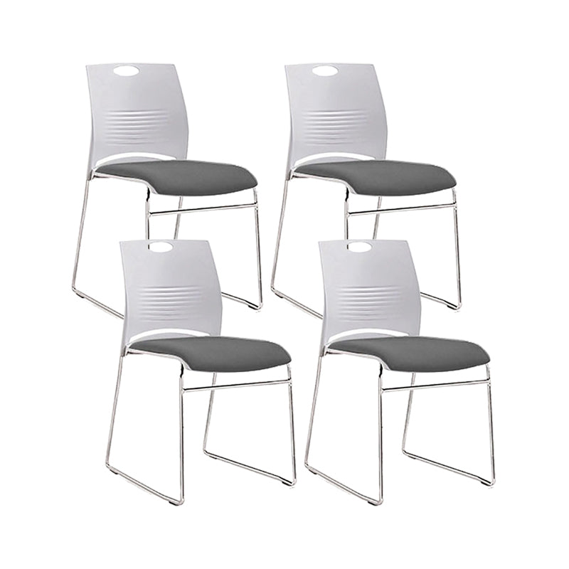 Low Back Armless Conference Chair Ergonomic Silver Steel Frame Chair