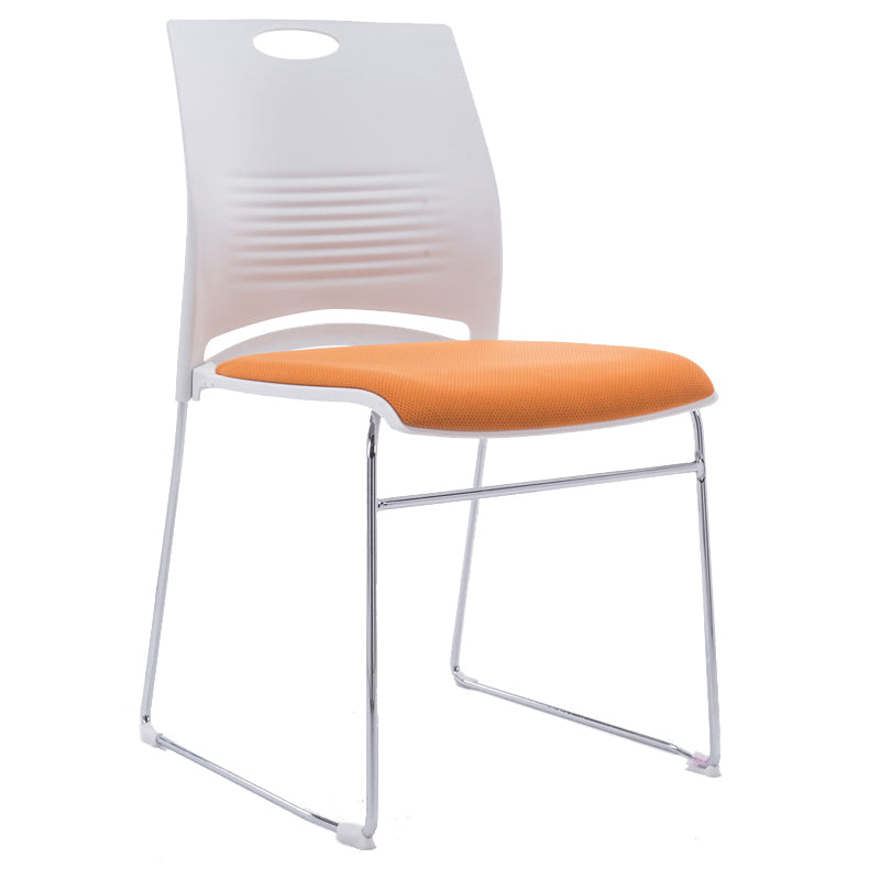 Low Back Armless Conference Chair Ergonomic Silver Steel Frame Chair