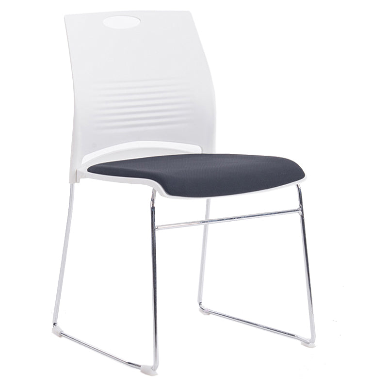 Low Back Armless Conference Chair Ergonomic Silver Steel Frame Chair