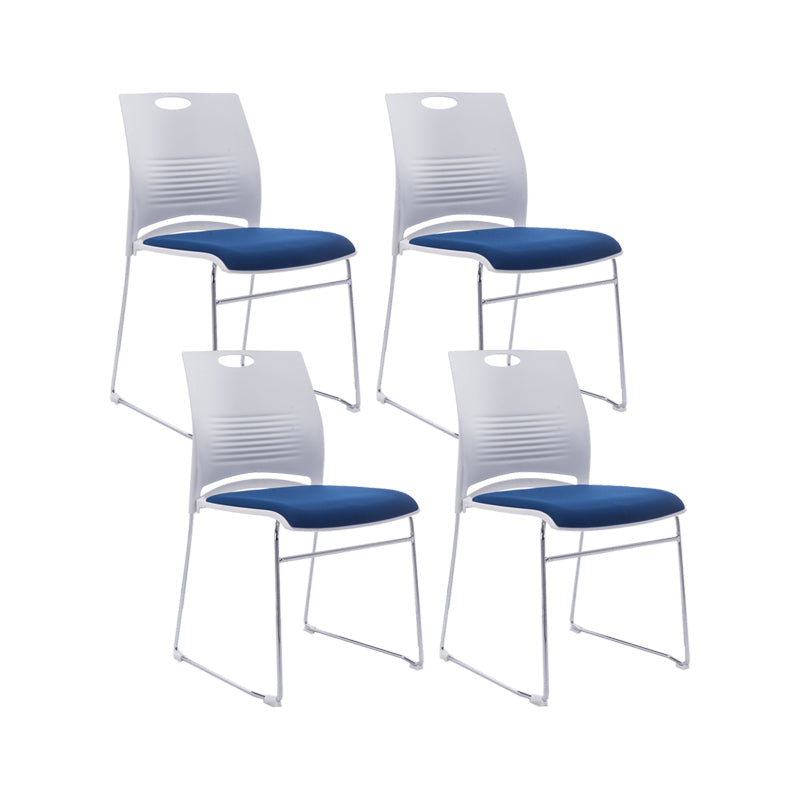 Low Back Armless Conference Chair Ergonomic Silver Steel Frame Chair