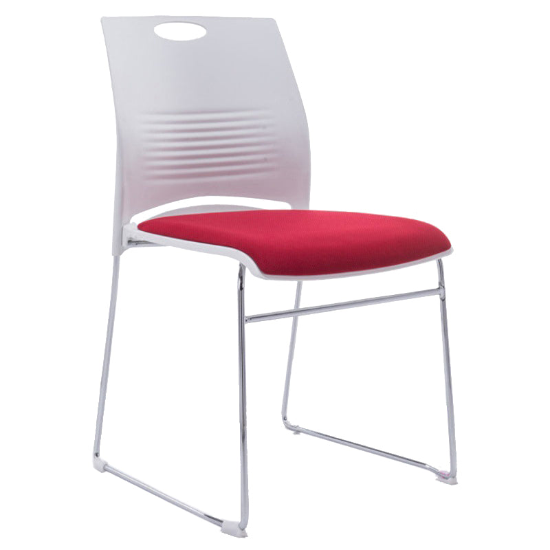 Low Back Armless Conference Chair Ergonomic Silver Steel Frame Chair