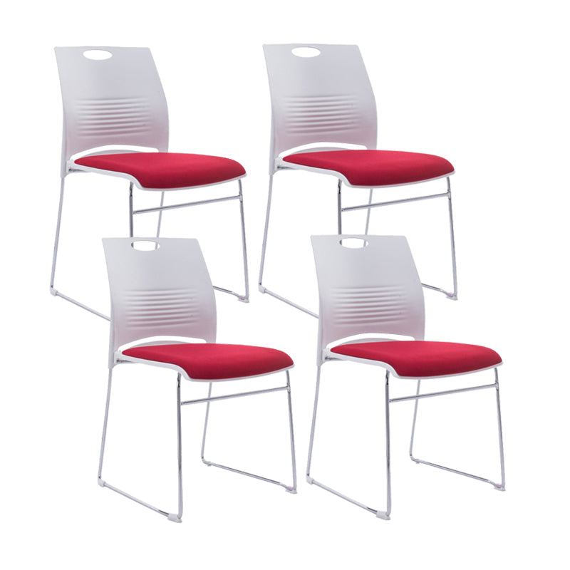 Low Back Armless Conference Chair Ergonomic Silver Steel Frame Chair