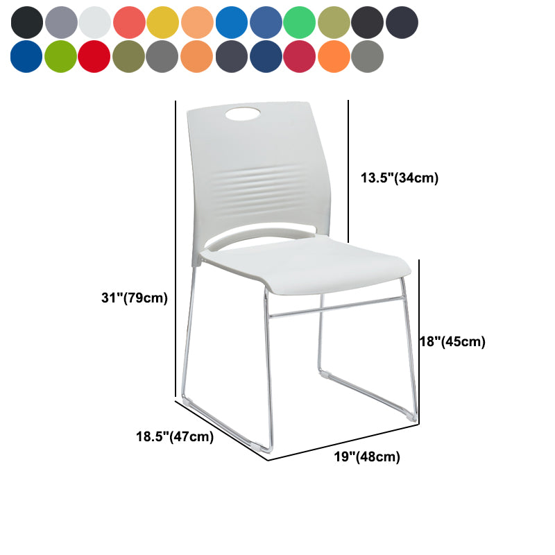 Low Back Armless Conference Chair Ergonomic Silver Steel Frame Chair