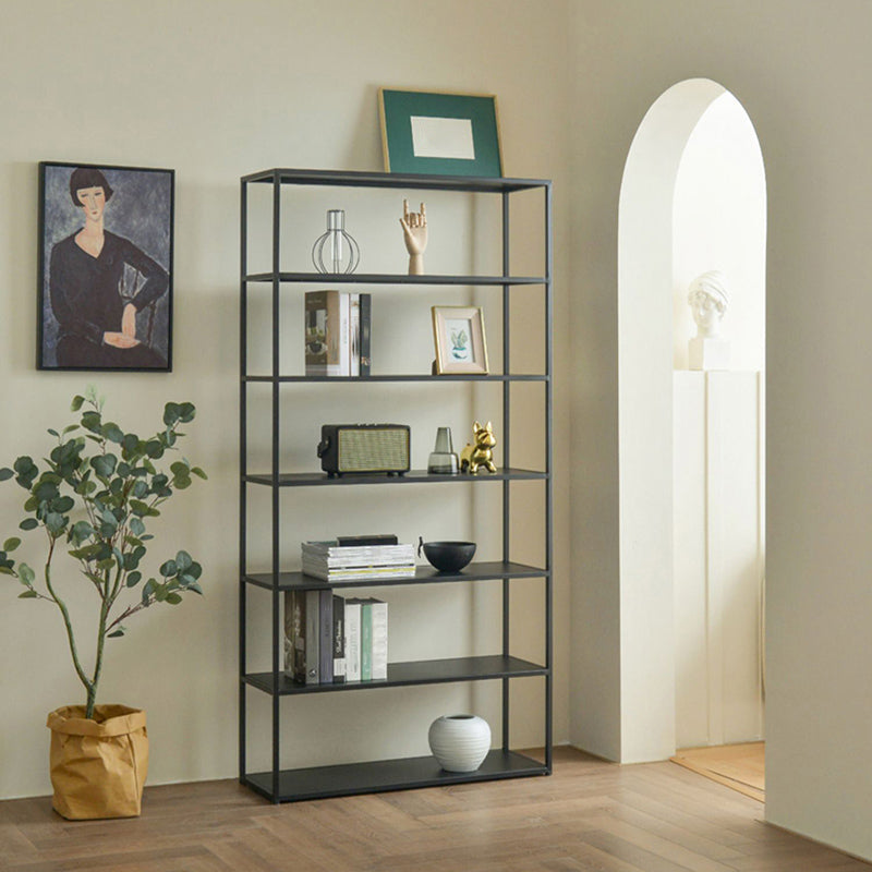 Contemporary Bookcase Metal Open Back Bookshelf for Home Office