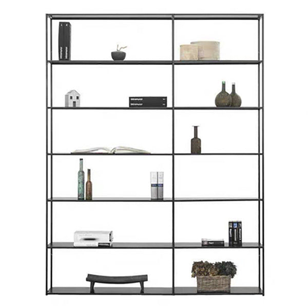 Contemporary Bookcase Metal Open Back Bookshelf for Home Office