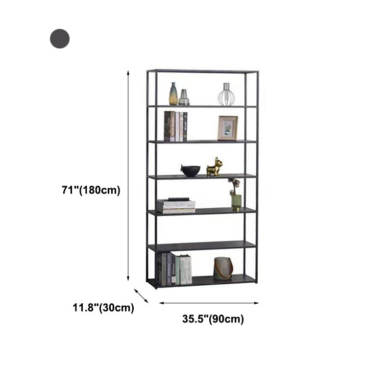 Contemporary Bookcase Metal Open Back Bookshelf for Home Office